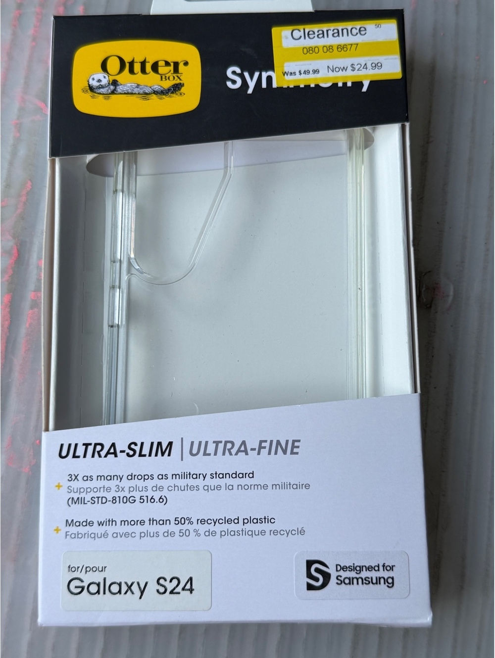 OtterBox Symmetry Ultra-Slim Clear Case for Samsung Galaxy S24